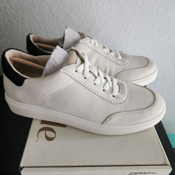 Life Stride Shoes - LifeStride Womens Happy Hour Lace Up Fashion Sneaker Cream & Black Size 6